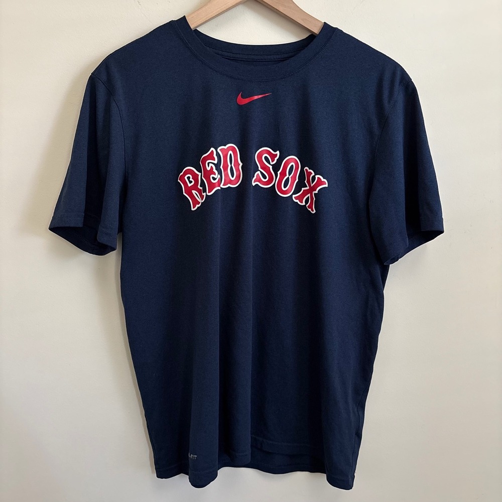 Nike Dri-FIT Boston Red Sox T-Shirt Mens Medium Navy Blue MLB Baseball Tee